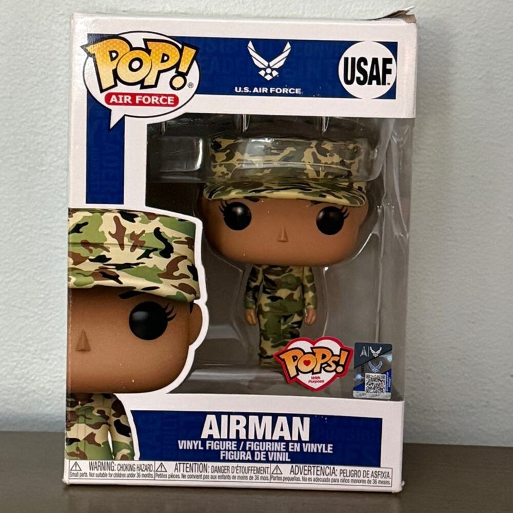 Funko Pop Military USAF Air Force Female Airman Vinyl Figure USAF in Camo Gear